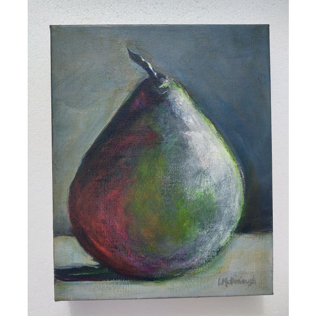 "Antique Pear" Contemporary Original Still Life Acrylic Painting by Linda McDonough For Sale - Image 10 of 10