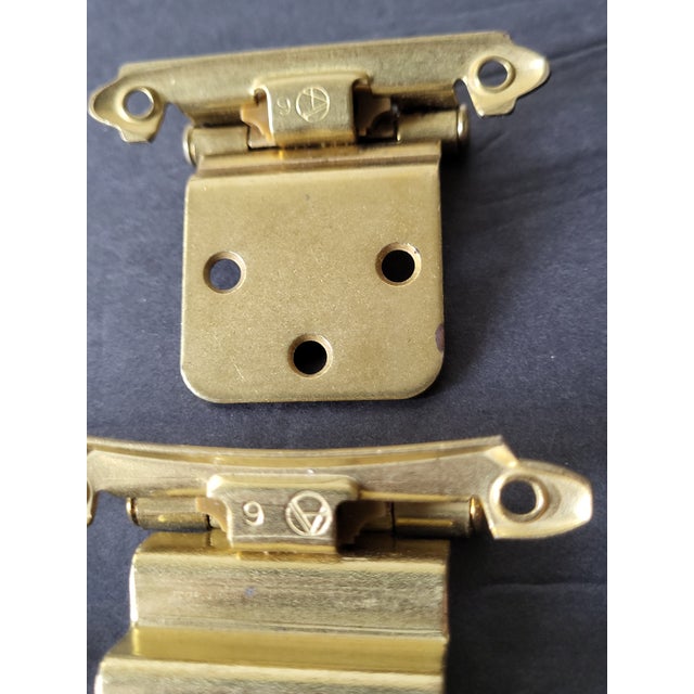 Set of 6 Brass Hinges With Vintage Design Stamped 1967 Patent For Sale In San Francisco - Image 6 of 7
