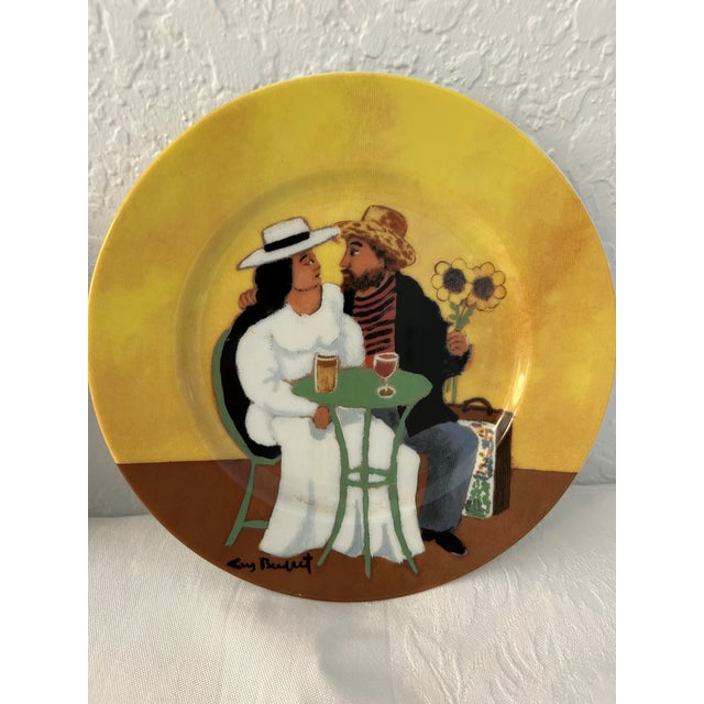 Charming air of vintage Canape' plates from the "Guy Buffet Collection." Two plates included are entitled "Rendez-Vous"...