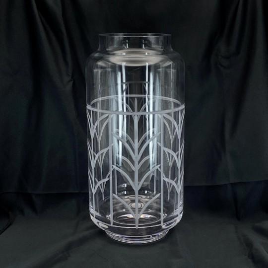 Glass Tiffany & Co. "Wheat Leaf" Baluster Vase 11.5” With Original Box and Label (Cut / Etched Clear Crystal #13497) For Sale - Image 7 of 18