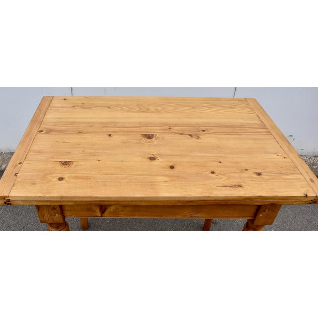 Wood Antique Pine Turned Leg Swivel-Top Table For Sale - Image 7 of 12