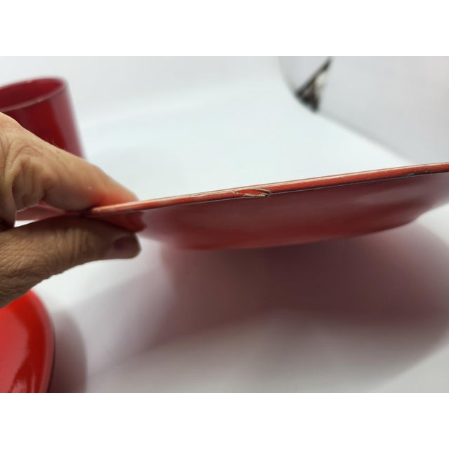 Red Ceramic Set by Robert Picault for Vallauris, France, 1950, Set of 4 For Sale - Image 18 of 18