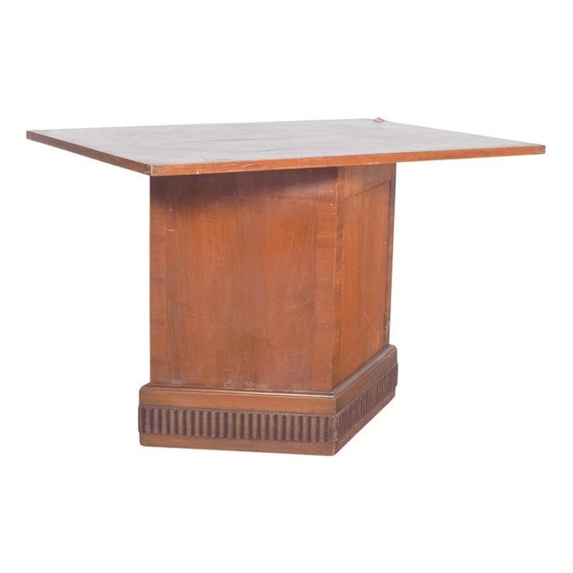 Brown Vintage European Table with Base Unit and Door, 1950s For Sale - Image 8 of 8