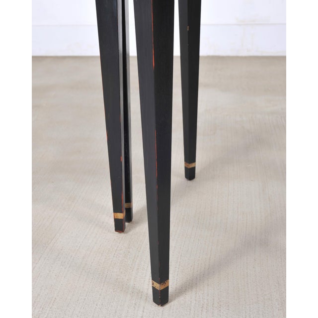 Pair of Regency Style Chinoiserie Decorated Demilune Consoles For Sale - Image 11 of 18