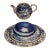 Vintage Blue & White Transferware Set - 7 Pieces - Mismatched Chinoiserie Plates & Teapot For Sale