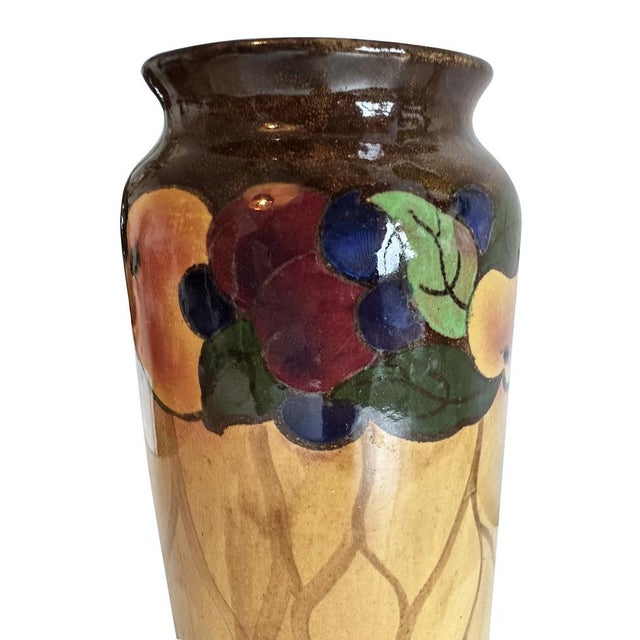 Ceramic Antique Art Deco Hand-Painted Jacobean Ware Vases from Royal Stanley, England, 1920s, Set of 2 For Sale - Image 7 of 13