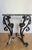 Metal Vintage Distressed Wrought Iron & Glass Garden Side Table For Sale - Image 7 of 9