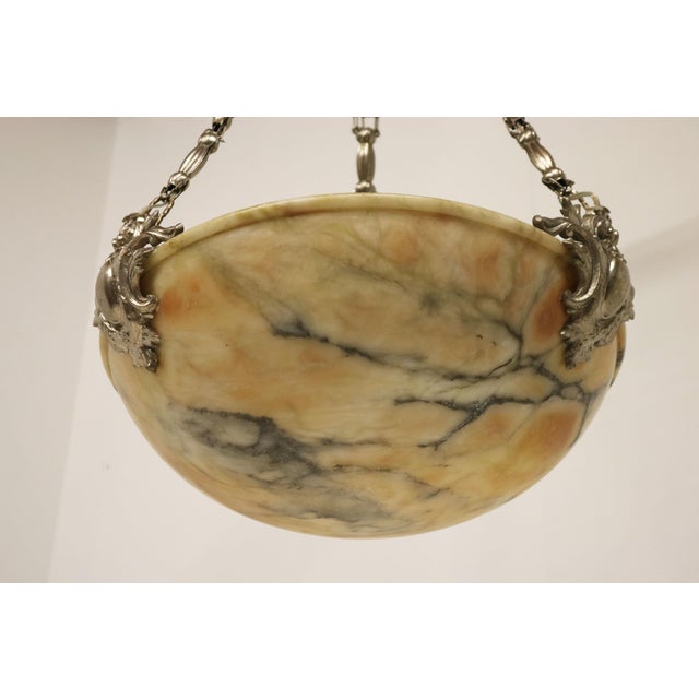 Neo Classical Alabaster Pendant Light, 1880 For Sale - Image 6 of 15
