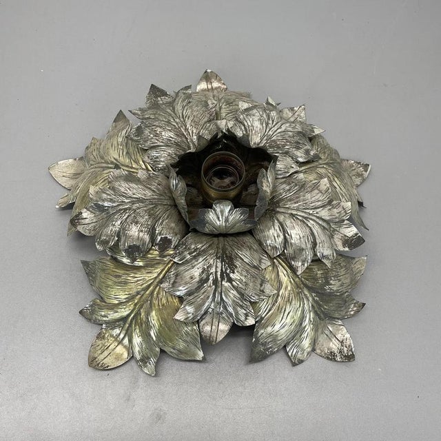 Florentiner Silvered Metal Leaf Theatre Ceiling Light, Italy, 1950s For Sale - Image 14 of 17