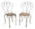Antique French Iron Garden Chairs, Set of 2 For Sale