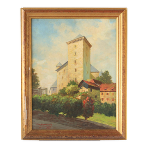 1935 French Chateau Painting