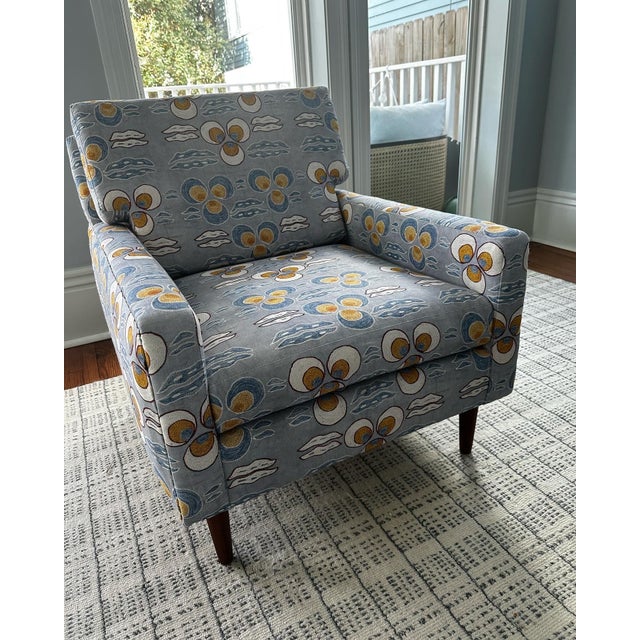 1960s 1960s Mid Century Lounge Chair in St. Frank Fabric For Sale - Image 5 of 9