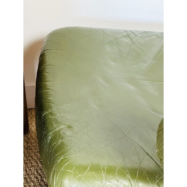 Vintage Scandinavian Modular Sofa in Green Leather and Oak, 1960s, Set of 3 For Sale - Image 17 of 18