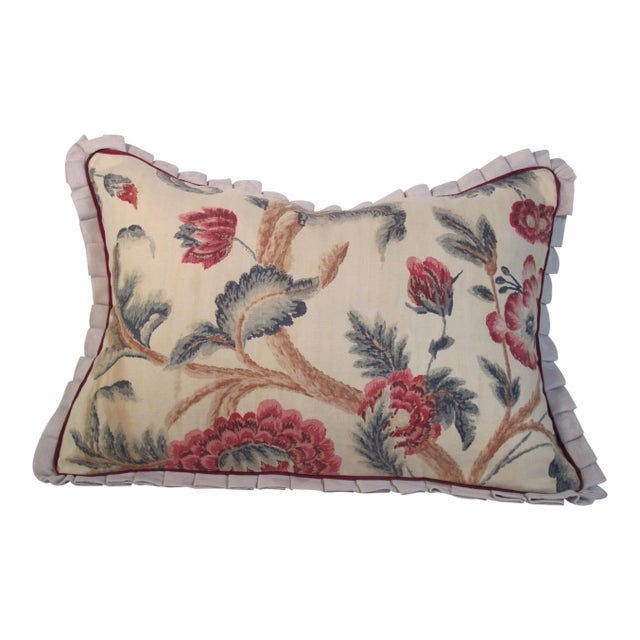 1920s Boho Chic Printed Linen Pillow For Sale