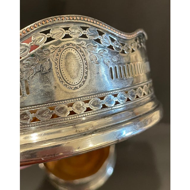 English Pair of Antique Silverplate Wine Coasters For Sale - Image 3 of 5