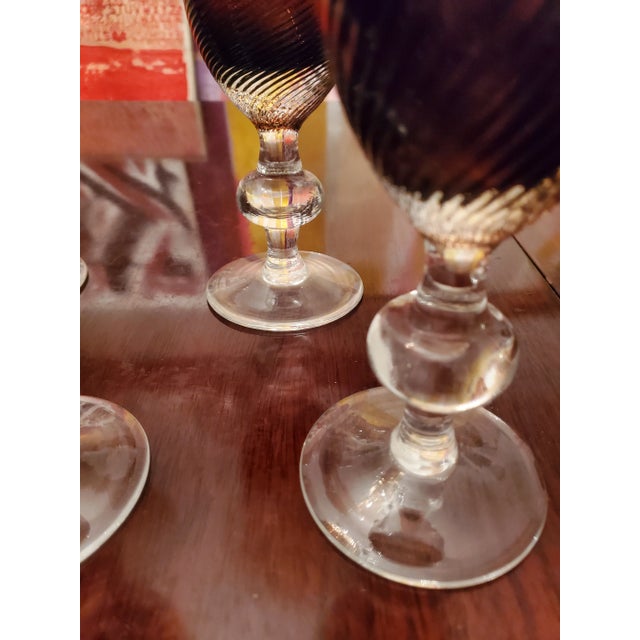 Vintage Mid Century Modern Venetian Swirl Glasses- Set of 4 For Sale - Image 4 of 4