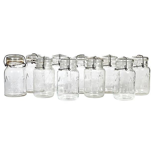 Large Kitchen Glass Canning Jars, Set of 10 For Sale - Image 5 of 5