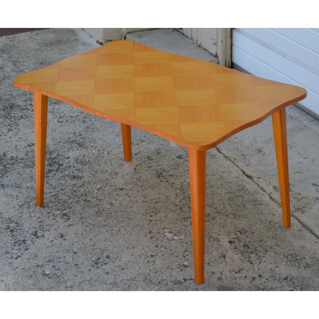 Swedish Scalloped Edge Parquetry Side or End Table For Sale In Atlanta - Image 6 of 6