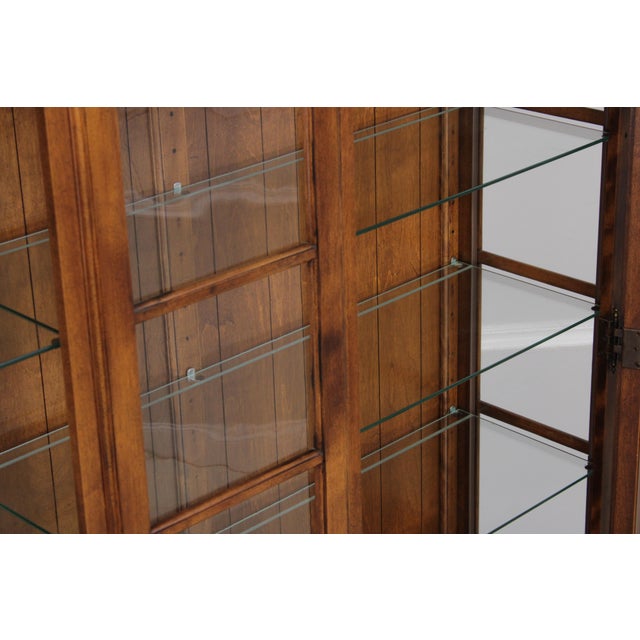 Brown Ethan Allen Country French China Cabinet For Sale - Image 8 of 18
