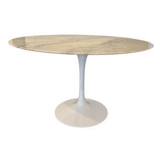 White Marble Tulip Style Table For Sale
