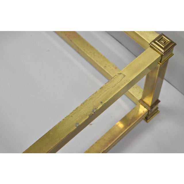Vintage Mastercraft Hollywood Regency Square Brass Coffee Table Base Only For Sale In Philadelphia - Image 6 of 16