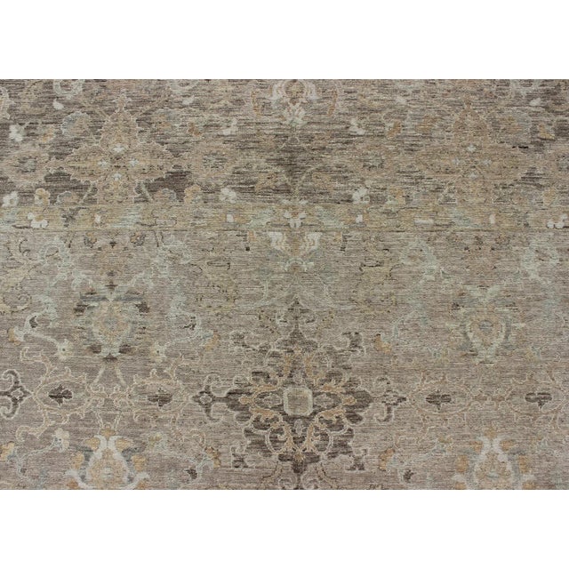 Turkish Sivas Fine Weave Rug in Taupe, Gray, Ivory and Brown and Cream Colors For Sale In Atlanta - Image 6 of 13