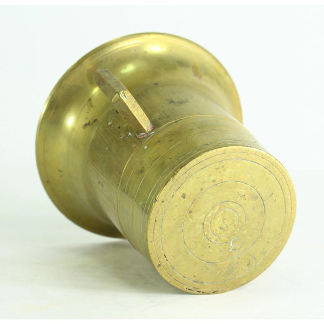 19th Century 19th Century Apothecary Mortar and Pestle Set, Heavy Solid Bronze/Brass For Sale - Image 5 of 12