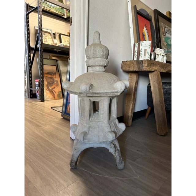1990s Japanese Pagoda Cast Concrete Garden Lantern For Sale - Image 10 of 12