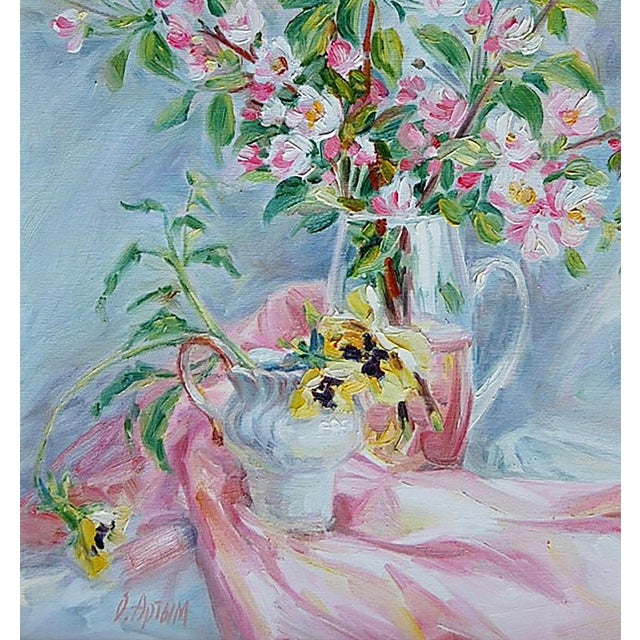 2010s Oil Painting Blossoming Apple Tree Kotmin Olga For Sale - Image 5 of 6
