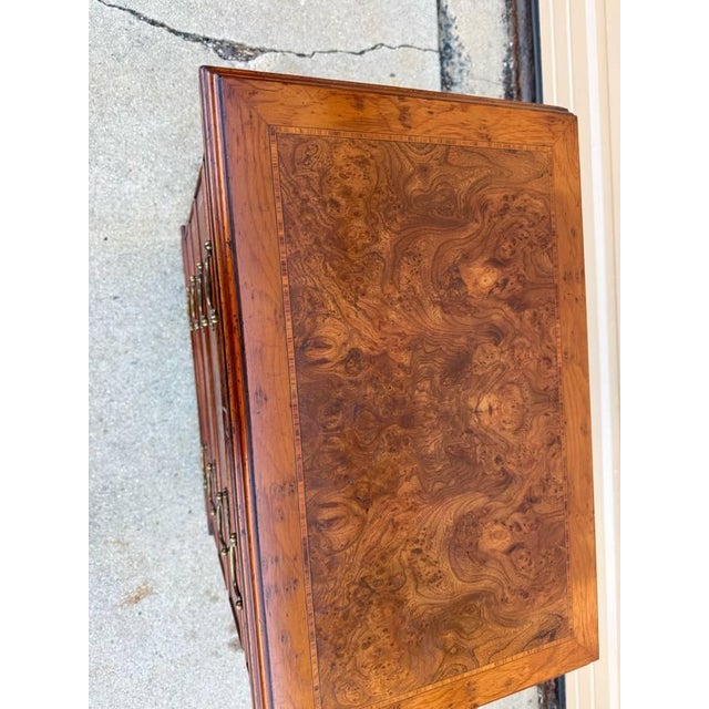 Wood Vintage Chippendale Burled Wood Chest of Drawers For Sale - Image 7 of 11