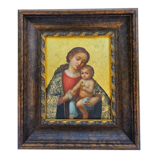 Madonna and Child Oil on Canvas - Jose Antonio Robles For Sale