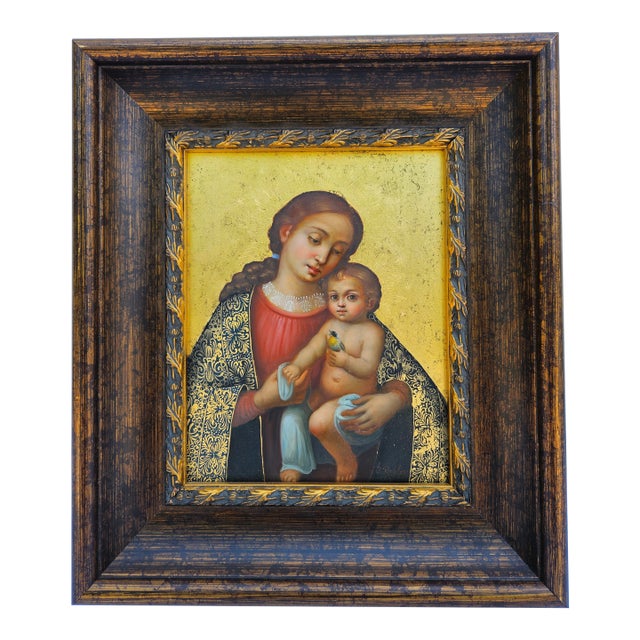 Madonna and Child Oil on Canvas - Jose Antonio Robles For Sale