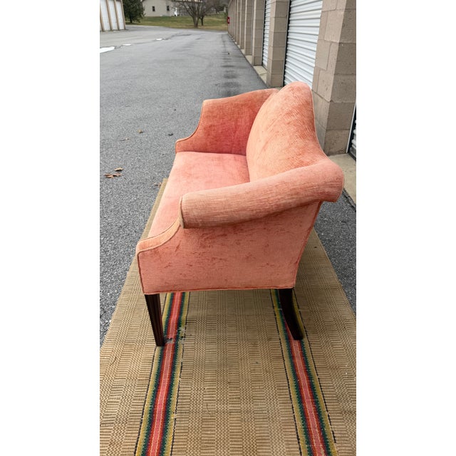 A Very Nice Antique Mahogany Camelback Window Settee, English, Circa 1920’s For Sale - Image 14 of 17
