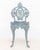 Victorian Style Blue Painted Cast Iron Side Chair. 31.5" H x 14.5" W x 16" D; seat: 15.5" H. Provenance: From a Forest...