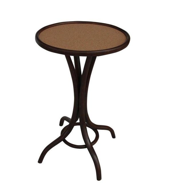 Early Thonet pedestal table Thonet Art Nouveau circa early 1900s bent wood circular side table top with cork surface. This...