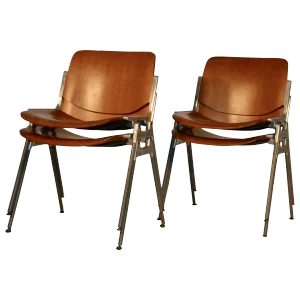 Set of Four Giancarlo Piretti Conference Chairs
