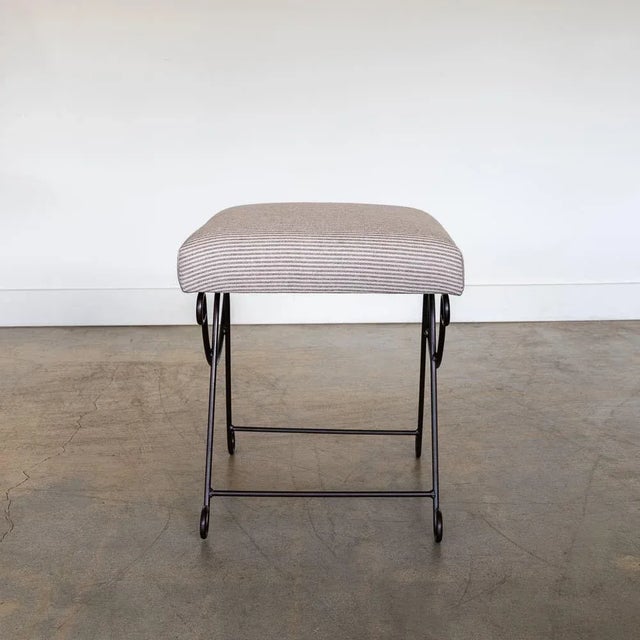 Panoplie Iron Loop Stool, Brown Stripe For Sale - Image 4 of 10