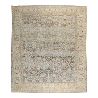 Antique Zabihi Collection Gray Persian Malayer Rug - 10'5" x 13'3" For Sale