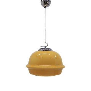 Mid-Century Glass Pendant, 1980s For Sale