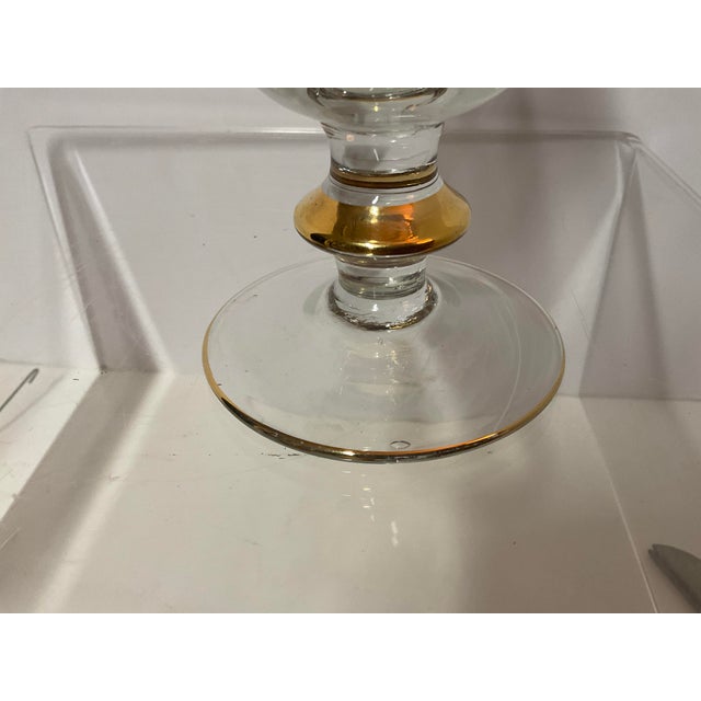Hollywood Regency Early 20th Century Medici Gold Arte Italica Water Goblet For Sale - Image 3 of 3