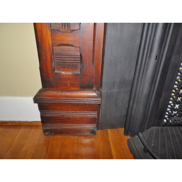 American 18th Cenury Early American Pine Antique Fireplace Mantel For Sale - Image 3 of 12