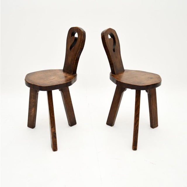 Set of Vintage Brutalist Side Chairs in Elm, 1950 For Sale - Image 10 of 10