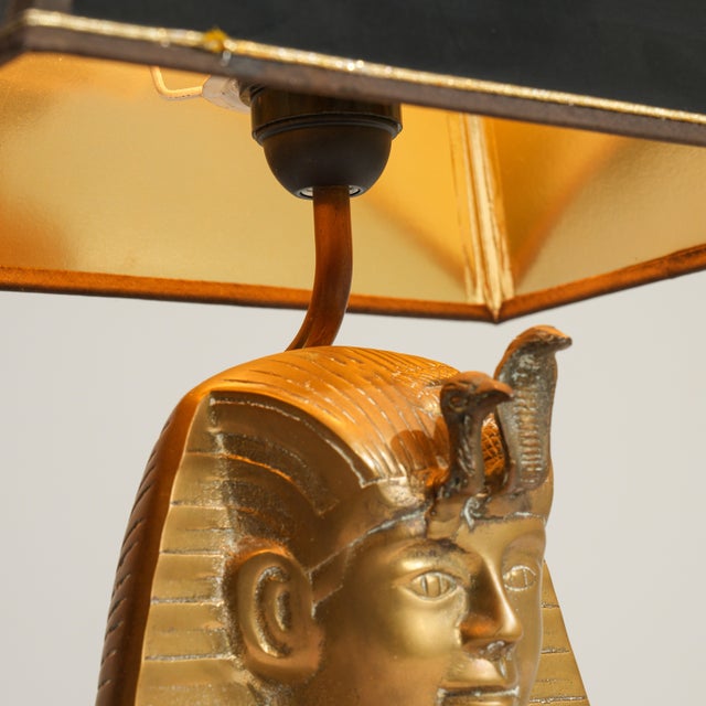 20th Century Regency Brass Pharaoh Table Lamp For Sale - Image 17 of 17