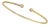 10K Yellow Gold plated Sterling Silver Lab Grown Diamond Accent Bezel Cuff Bangle Bracelet For Sale