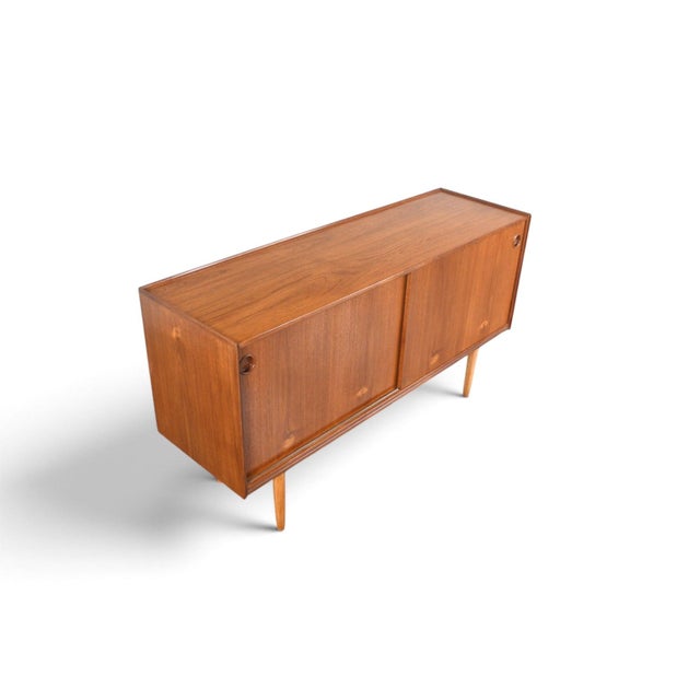 Mid 20th Century Arne Hovmand Olsen Credenza in Teak With Finished Back, Attributed For Sale - Image 10 of 13