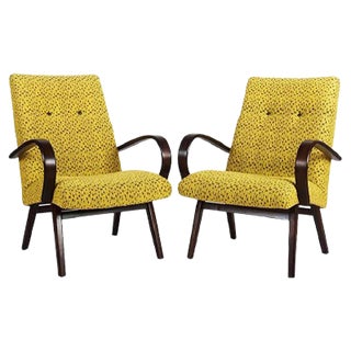 Set of Mid-Century Czech Armchairs, 1960s For Sale