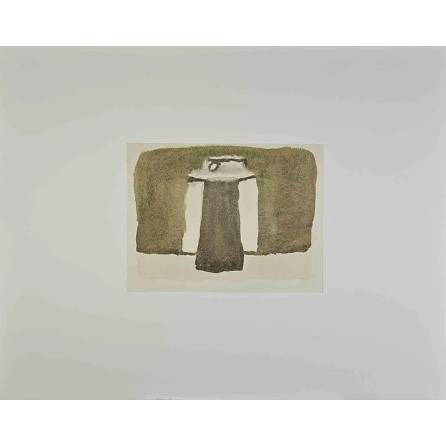 Still Life is an offset print, reproducing the original watercolor by Giorgio Morandi. Signature and date by the artist is...