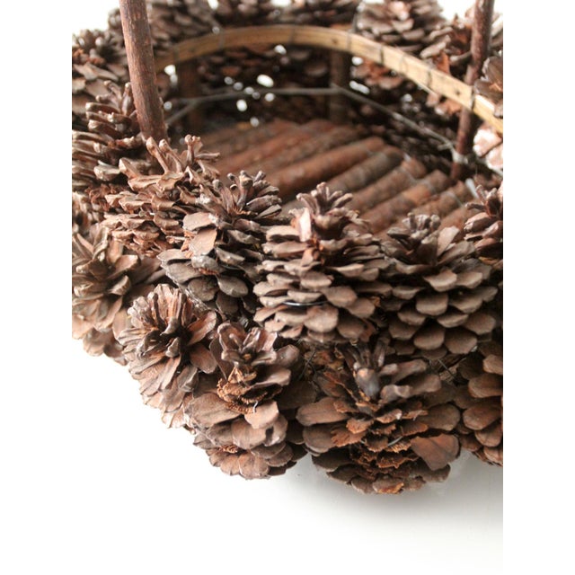 Vintage Handmade Pinecone Basket For Sale - Image 12 of 15