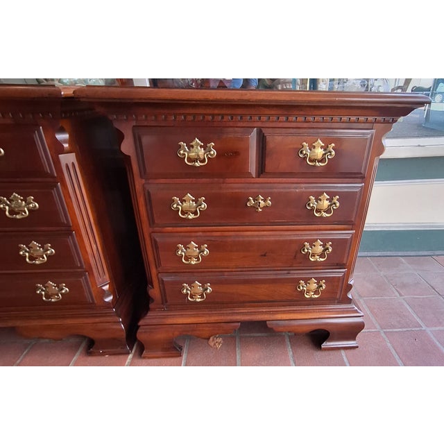 1980s 1980s Pair Of Signed Lexington Cherry Wood Chests or End Tables For Sale - Image 5 of 11