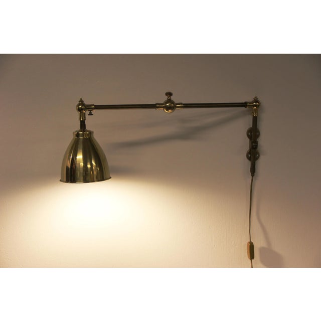 Vintage Brass and Iron Wall Lamp For Sale - Image 12 of 12